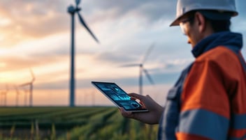 Field Service engineer keeping people up to date from the field