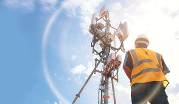 engineer and telecoms pole
