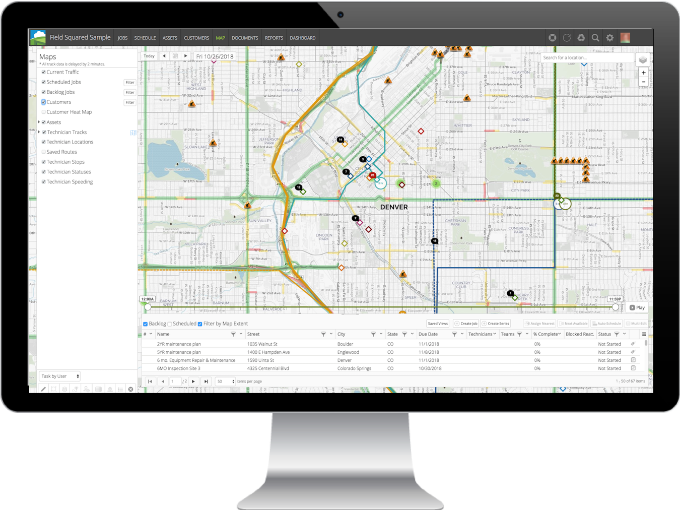 geo spatial map of assets
