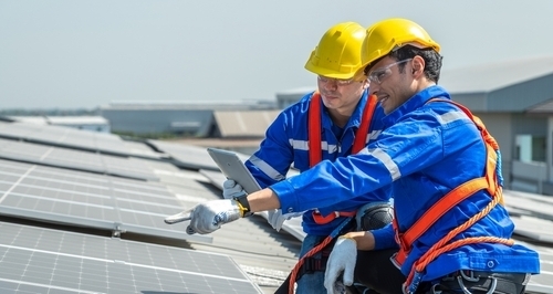 Two solar engineers